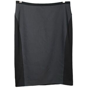 T Tahari Gray Black Pencil Skirt Size 6 Side Panel Workwear CorpCore Y2K